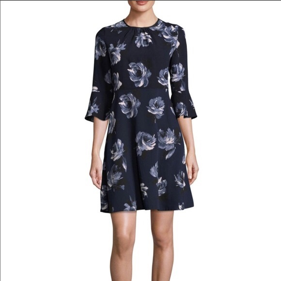 kate spade Dresses & Skirts - Kate Spade Night Rose Crepe Dress in Blue